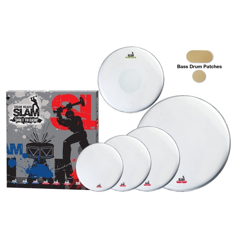 -Slam Single Ply Smooth Coated Thin Weight Drum Head Pack (10"T/12"T/14"T/14"S/22"BD)-Living Music