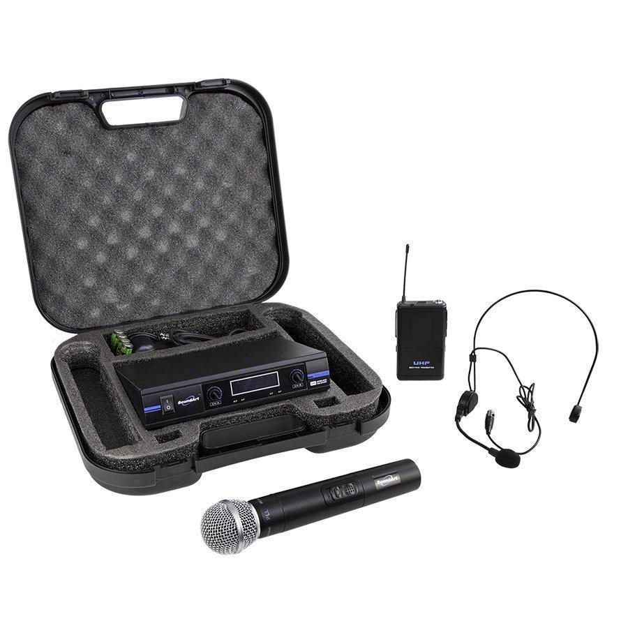 SPLL-20-MBP-SoundArt Deluxe Dual Channel Wireless Microphone System with Lapel, Headset and Handheld Mics-Living Music
