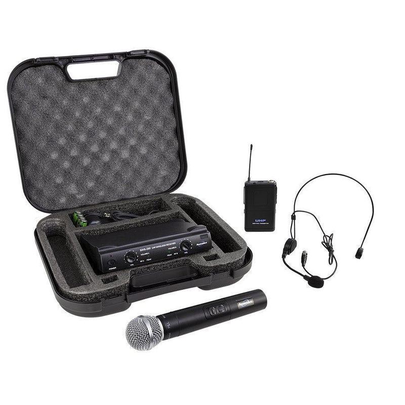 SWS-290-MBP-SoundArt Dual Channel Wireless Microphone System with Lapel, Headset and Handheld Mics-Living Music