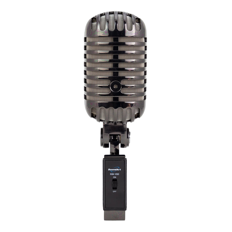 SGM-V55D-BKC-SoundArt 'Vintage' Dynamic Microphone with Deluxe Carry Case (Black Chrome)-Living Music