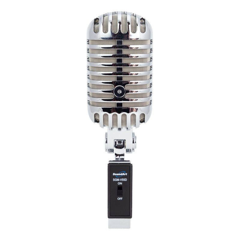 SGM-V55D-CHR-SoundArt 'Vintage' Dynamic Microphone with Deluxe Carry Case (Chrome)-Living Music