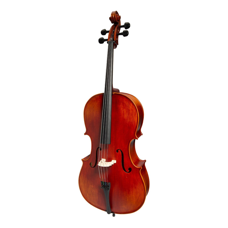 KSO-CE295(1/2)-ANT-Steinhoff 1/2 Size Solid Top Student Cello Set (Antique Finish)-Living Music