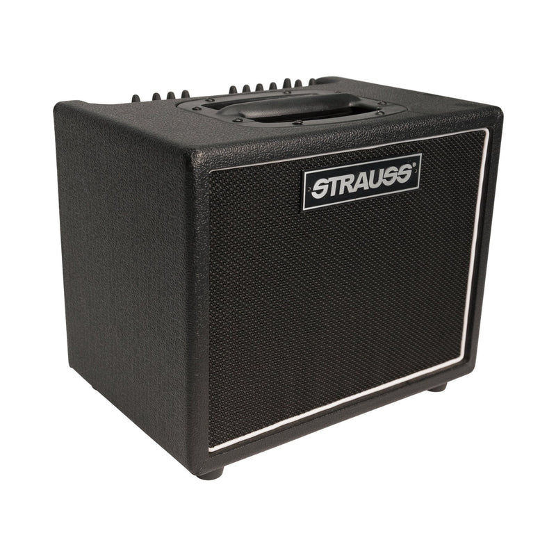 -Strauss 60 Watt Acoustic Guitar Combo Amplifier with Effects (Black)-Living Music