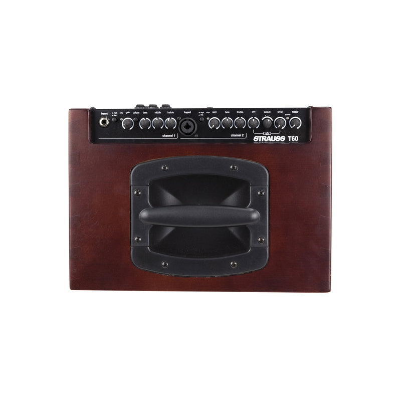 -Strauss 60 Watt Acoustic Guitar Combo Amplifier with Effects (Redwood)-Living Music