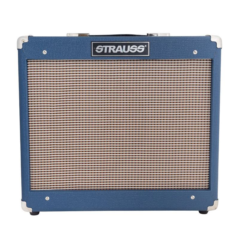 -Strauss SVT-15R 15 Watt Combo Valve Amplifier with Reverb (Blue)-Living Music