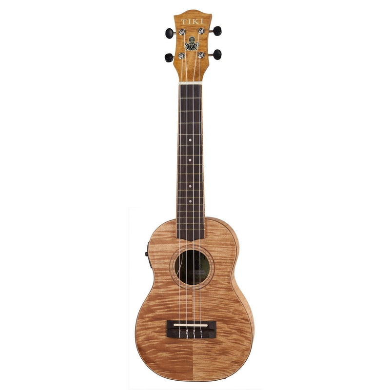 TFMC-2P-NST-Tiki '2 Series' Mahogany Flame Top Concert Electric Ukulele with Gig Bag (Natural Satin)-Living Music