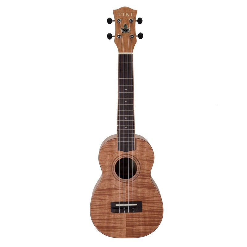 -Tiki '2 Series' Mahogany Flame Top Concert Ukulele with Gig Bag (Natural Satin)-Living Music