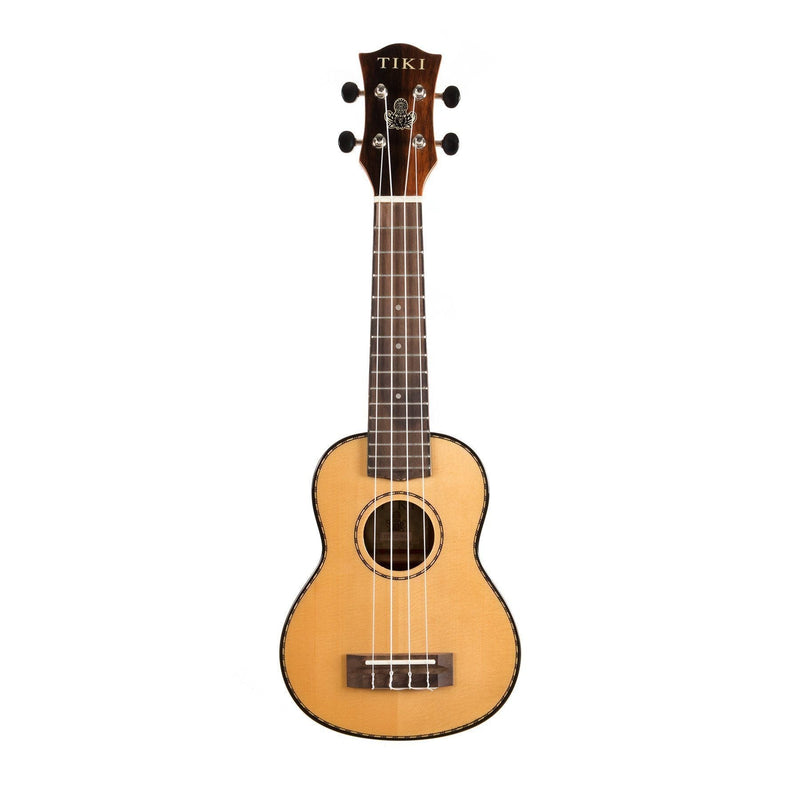 TSS-22-NGL-Tiki '22 Series' Spruce Solid Top Soprano Ukulele with Hard Case (Natural Gloss)-Living Music