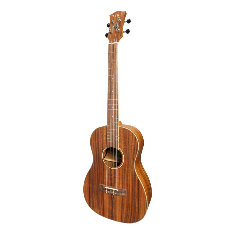 TKB-3P-NST-Tiki '3 Series' Koa Electric Baritone Ukulele with Gig Bag (Natural Satin)-Living Music