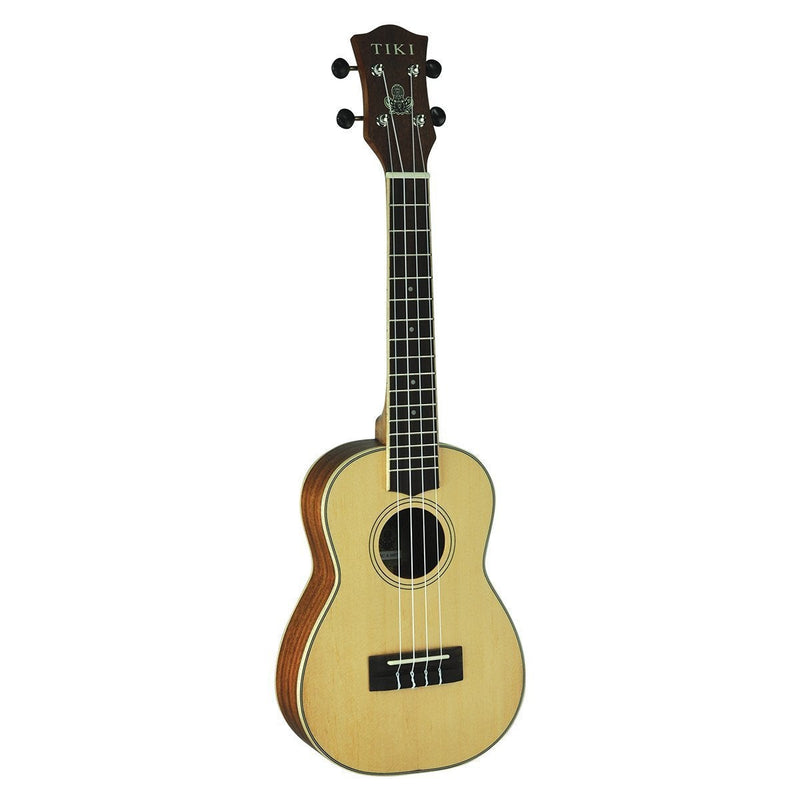 TSC-6-NST-Tiki '6 Series' Spruce Solid Top Concert Ukulele with Hard Case (Natural Satin)-Living Music