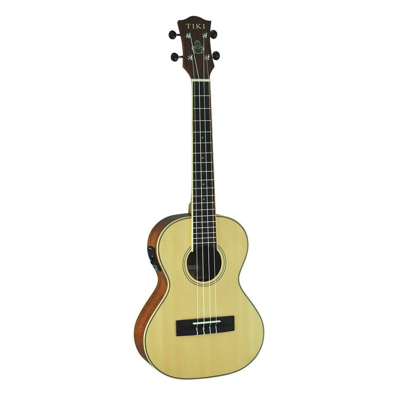 TST-6P-NST-Tiki '6 Series' Spruce Solid Top Electric Tenor Ukulele with Hard Case (Natural Satin)-Living Music