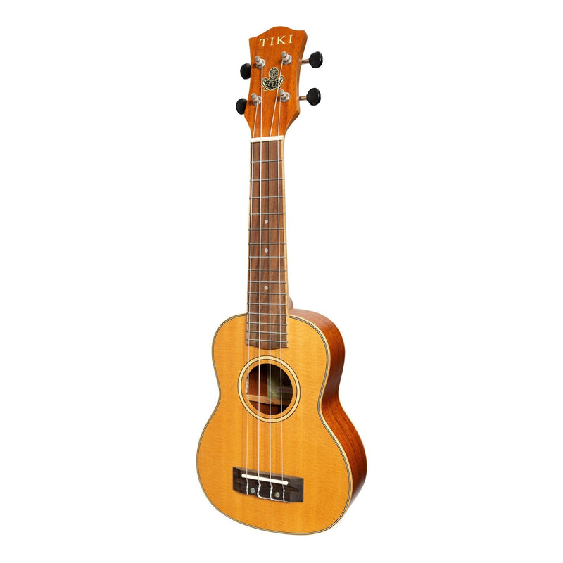 TSS-6-NST-Tiki '6 Series' Spruce Solid Top Soprano Ukulele with Hard Case (Natural Satin)-Living Music