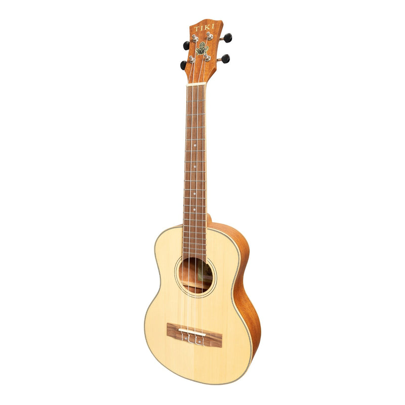 TST-6-NST-Tiki '6 Series' Spruce Solid Top Tenor Ukulele with Hard Case (Natural Satin)-Living Music