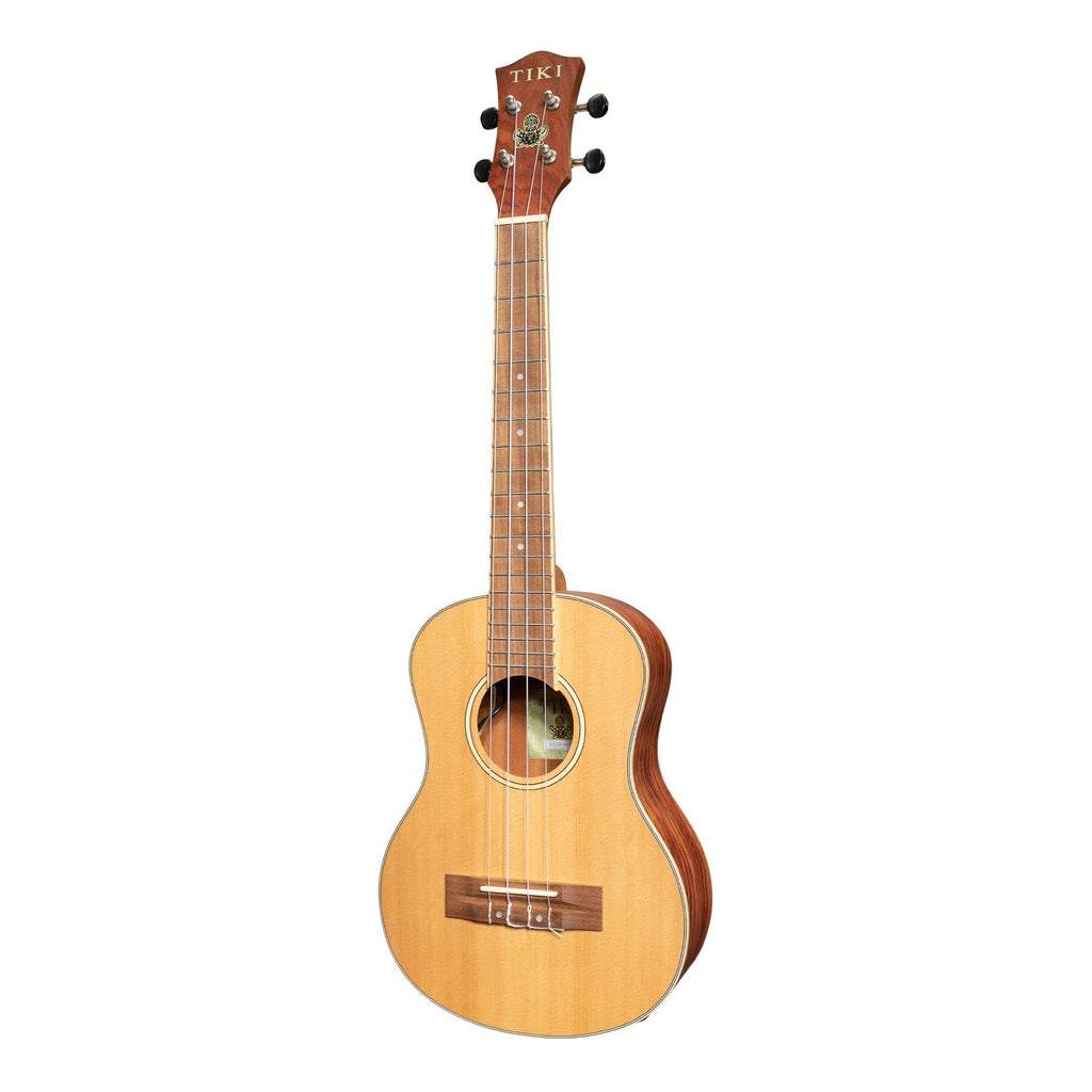 TCT-7P-NST-Tiki '7 Series' Cedar Solid Top Electric Tenor Ukulele with Hard Case (Natural Satin)-Living Music