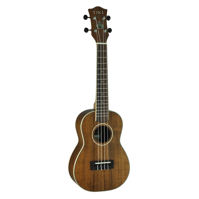 -Tiki '9 Series' Koa Solid Top Concert Ukulele with Hard Case (Natural Satin)-Living Music