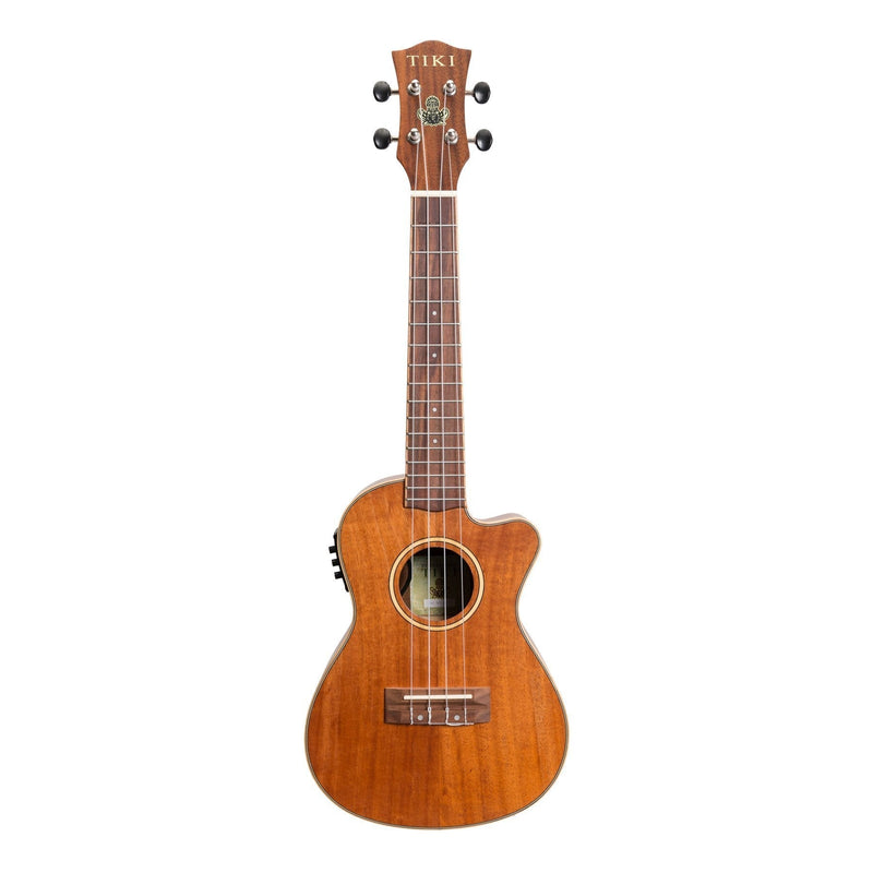 -Tiki '9 Series' Koa Solid Top Electric Cutaway Concert Ukulele with Hard Case (Natural Satin)-Living Music