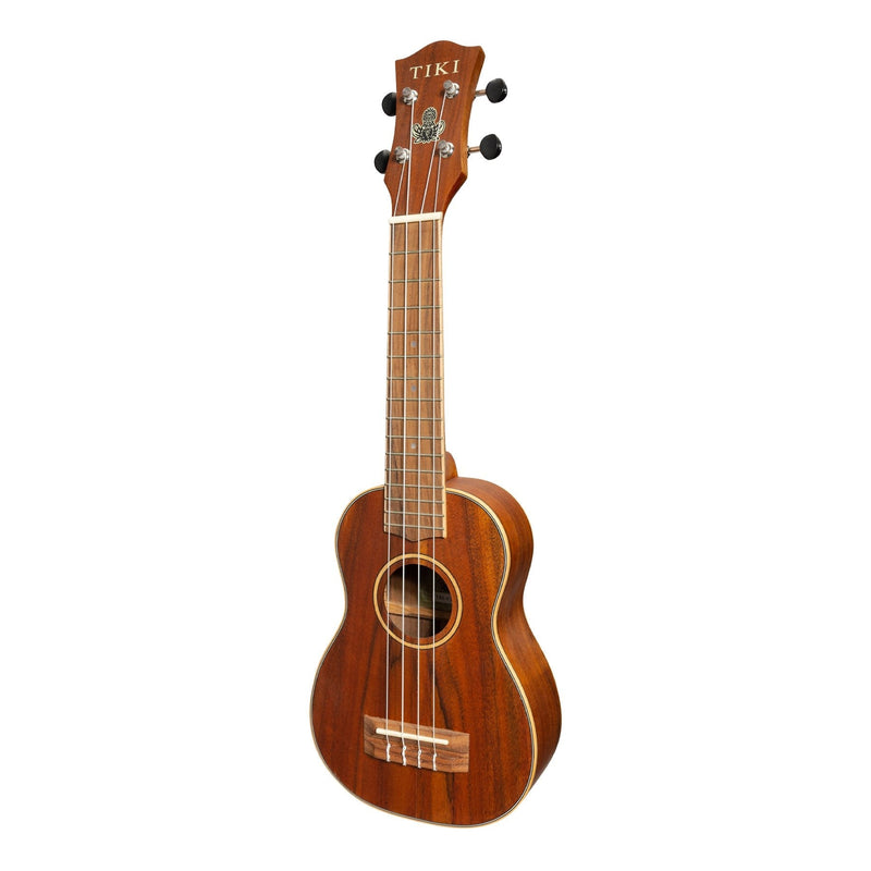 -Tiki '9 Series' Koa Solid Top Soprano Ukulele with Hard Case (Natural Satin)-Living Music