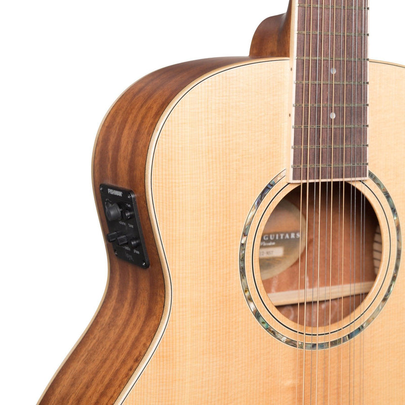 TRT-112-NST-Timberidge '1 Series' 12-String Spruce Solid Top Acoustic-Electric TS-Mini Guitar (Natural Satin)-Living Music