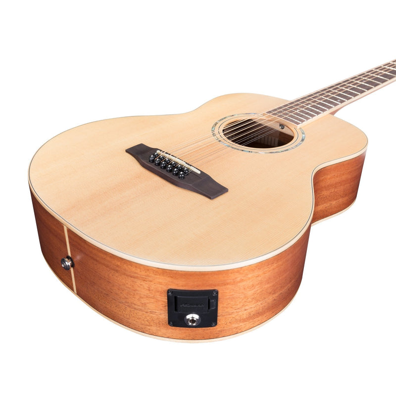 TRT-112-NST-Timberidge '1 Series' 12-String Spruce Solid Top Acoustic-Electric TS-Mini Guitar (Natural Satin)-Living Music