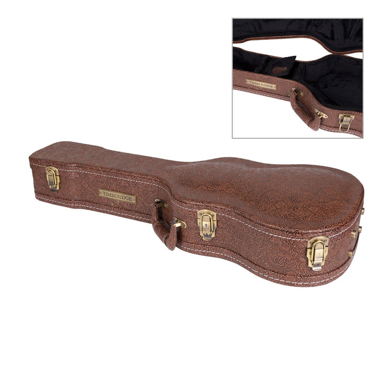 -Timberidge '1 Series' Left Handed Spruce Solid Top Acoustic-Electric Traveller Mini Guitar (Natural Satin)-Living Music