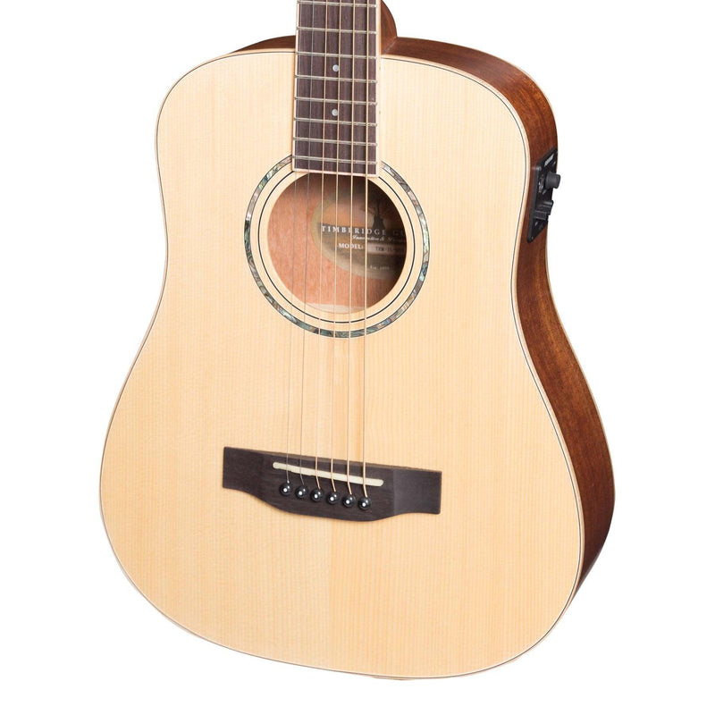 -Timberidge '1 Series' Left Handed Spruce Solid Top Acoustic-Electric Traveller Mini Guitar (Natural Satin)-Living Music
