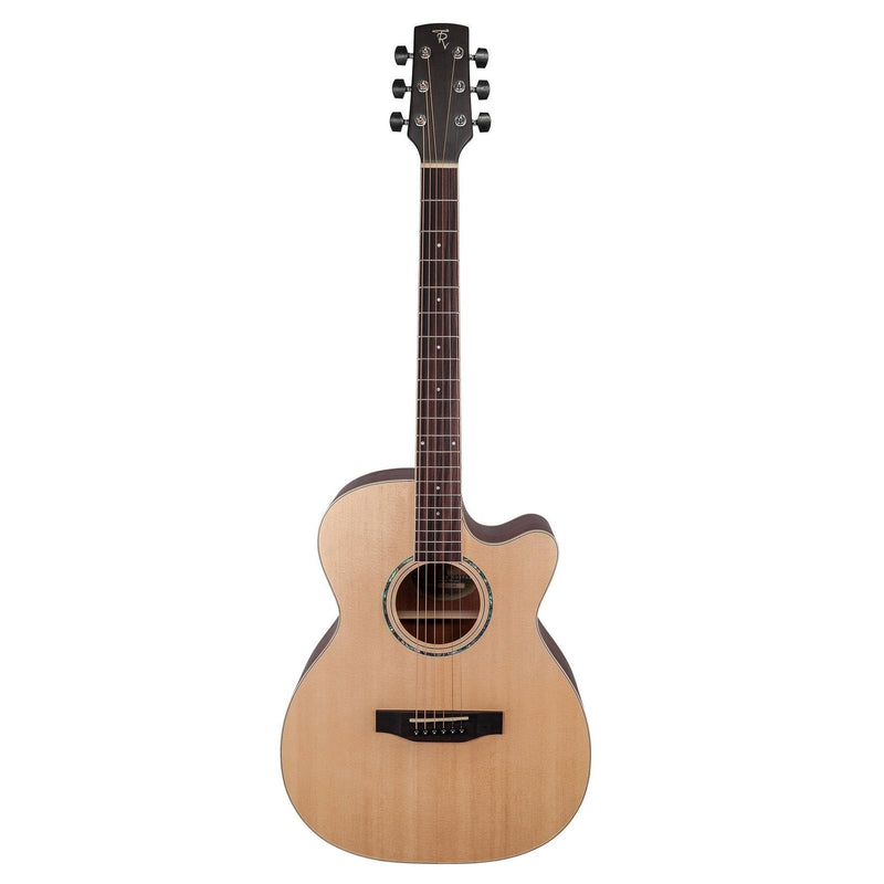 TRFC-1-NST-Timberidge '1 Series' Spruce Solid Top Acoustic-Electric Small Body Cutaway Guitar (Natural Satin)-Living Music