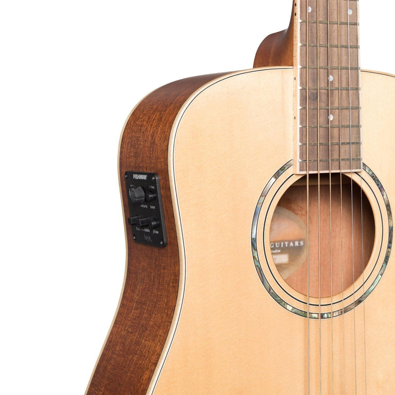 TRM-1-NST-Timberidge '1 Series' Spruce Solid Top Acoustic-Electric Traveller Mini Guitar (Natural Satin)-Living Music