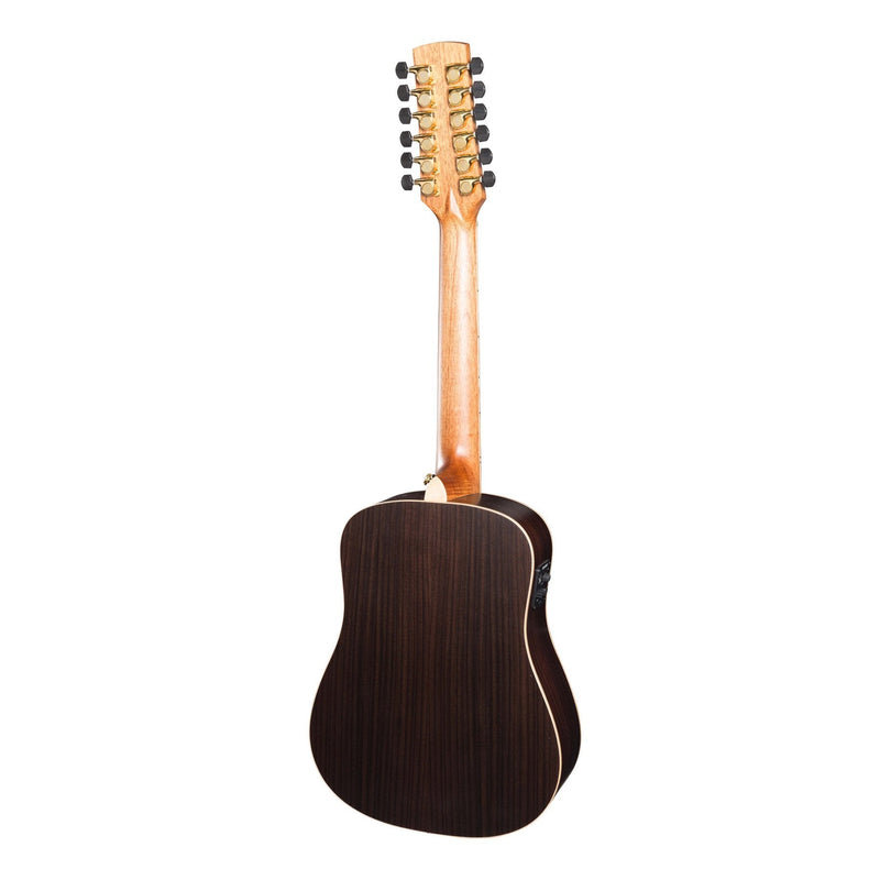 TRM-312-NST-Timberidge '3 Series' 12-String Spruce Solid Top Acoustic-Electric Traveller Mini Guitar (Natural Satin)-Living Music
