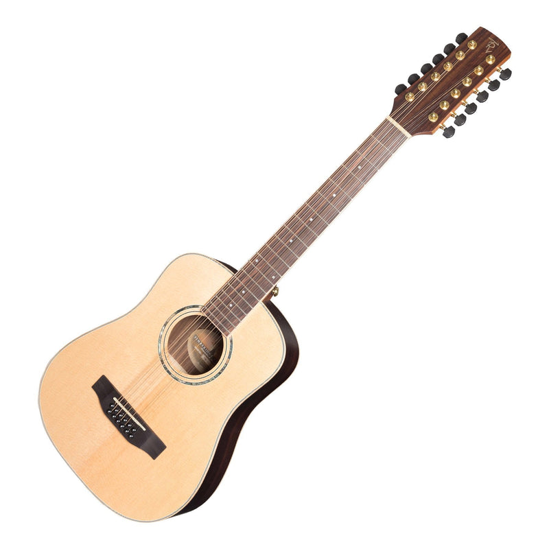 TRM-312-NST-Timberidge '3 Series' 12-String Spruce Solid Top Acoustic-Electric Traveller Mini Guitar (Natural Satin)-Living Music