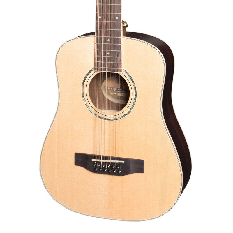 TRM-312-NST-Timberidge '3 Series' 12-String Spruce Solid Top Acoustic-Electric Traveller Mini Guitar (Natural Satin)-Living Music