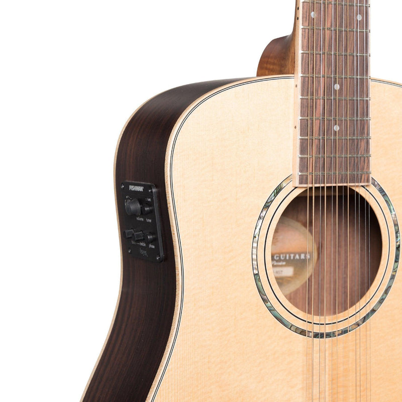 TRM-312-NST-Timberidge '3 Series' 12-String Spruce Solid Top Acoustic-Electric Traveller Mini Guitar (Natural Satin)-Living Music