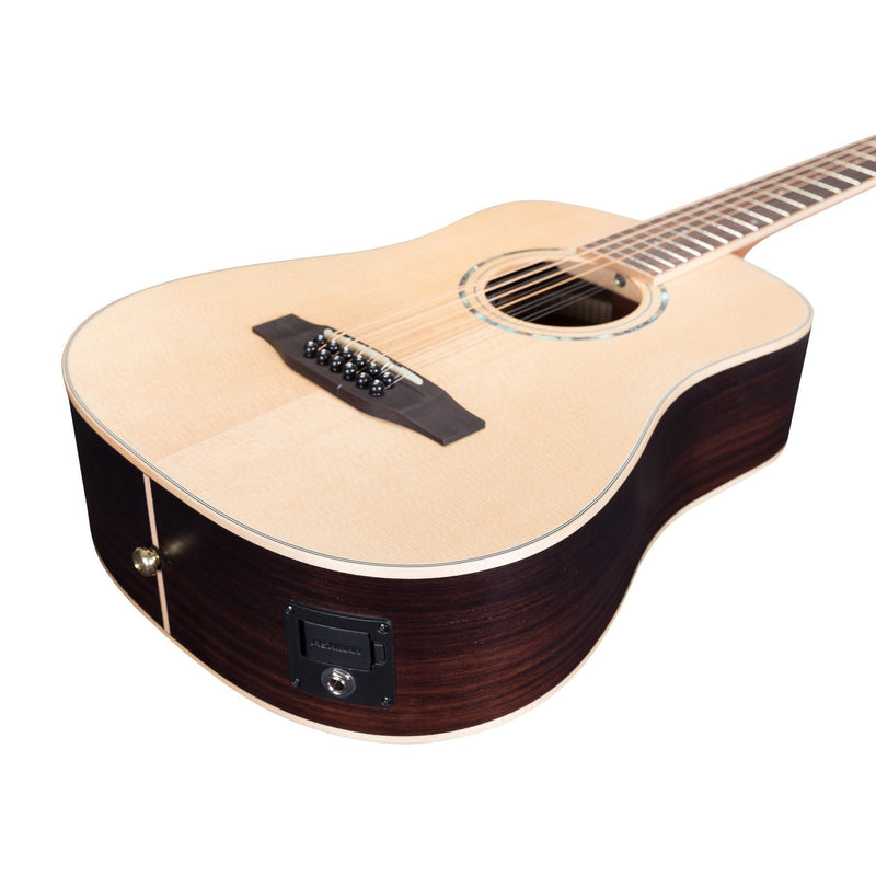 TRM-312-NST-Timberidge '3 Series' 12-String Spruce Solid Top Acoustic-Electric Traveller Mini Guitar (Natural Satin)-Living Music