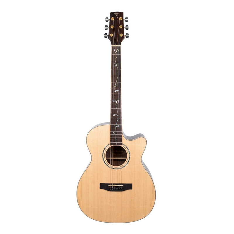 TRFC-3T-NGL-Timberidge '3 Series' Spruce Solid Top Acoustic-Electric Small Body Cutaway Guitar with 'Tree of Life' Inlay (Natural Gloss)-Living Music