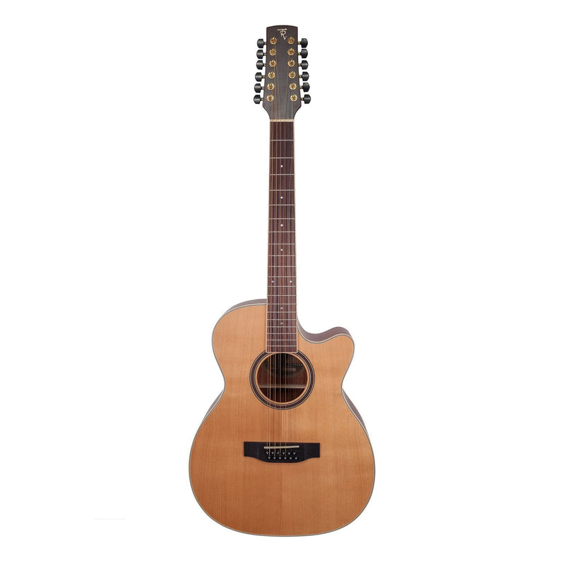 TRFC-412-NST-Timberidge '4 Series' 12-String Cedar Solid Top Acoustic-Electric Small Body Cutaway Guitar (Natural Satin)-Living Music