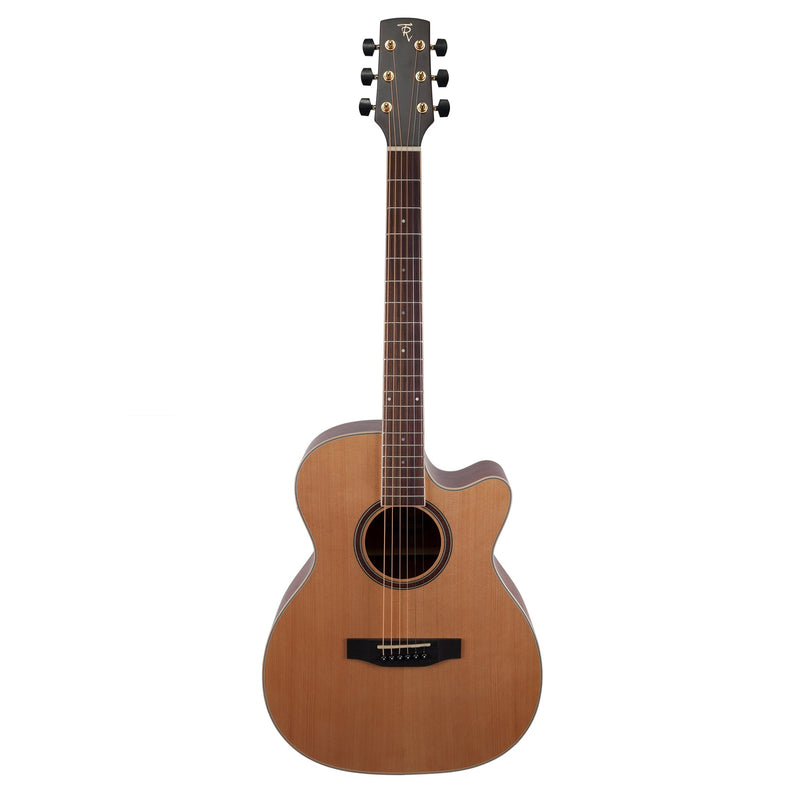 TRFC-4-NST-Timberidge '4 Series' Cedar Solid Top Acoustic-Electric Small Body Cutaway Guitar (Natural Satin)-Living Music