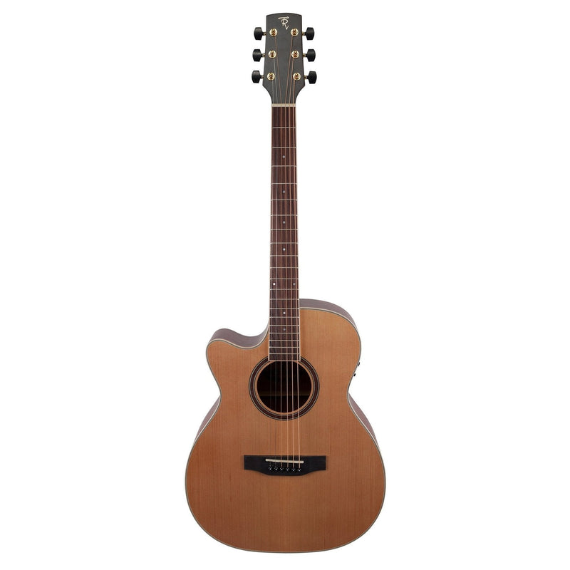 TRFC-4L-NST-Timberidge '4 Series' Left Handed Cedar Solid Top Acoustic-Electric Small Body Cutaway Guitar (Natural Satin)-Living Music