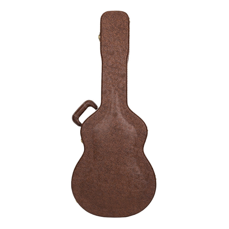TGC-F44T12-PASBRN-Timberidge Deluxe Shaped 12-String Small Body Acoustic Guitar Hard Case (Paisley Brown)-Living Music