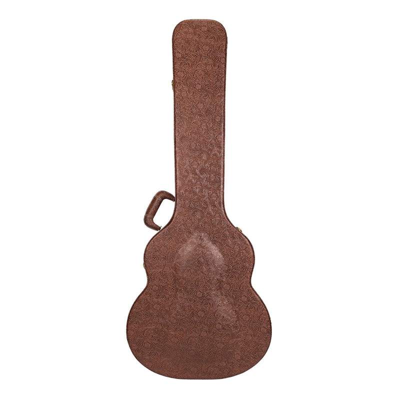 TGC-B44T-PASBRN-Timberidge Deluxe Shaped Acoustic Bass Guitar Hard Case (Paisley Brown)-Living Music