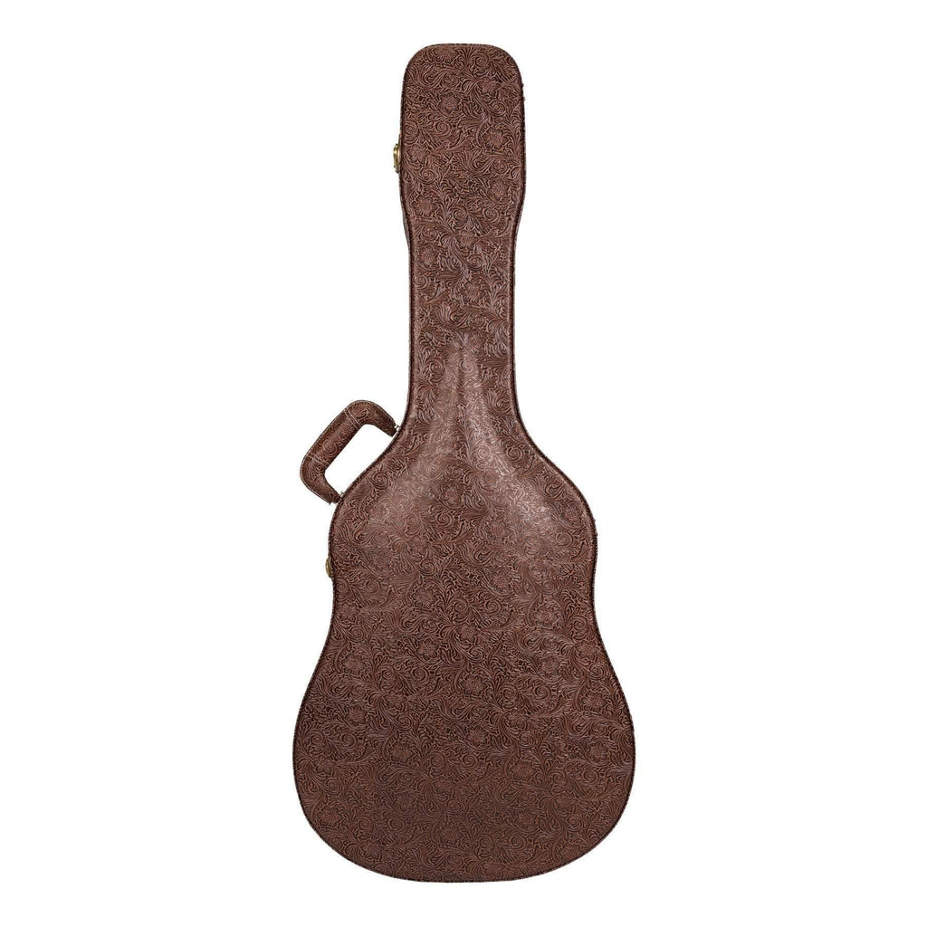 TGC-A44T-PASBRN-Timberidge Deluxe Shaped Dreadnought Acoustic Guitar Hard Case (Paisley Brown)-Living Music