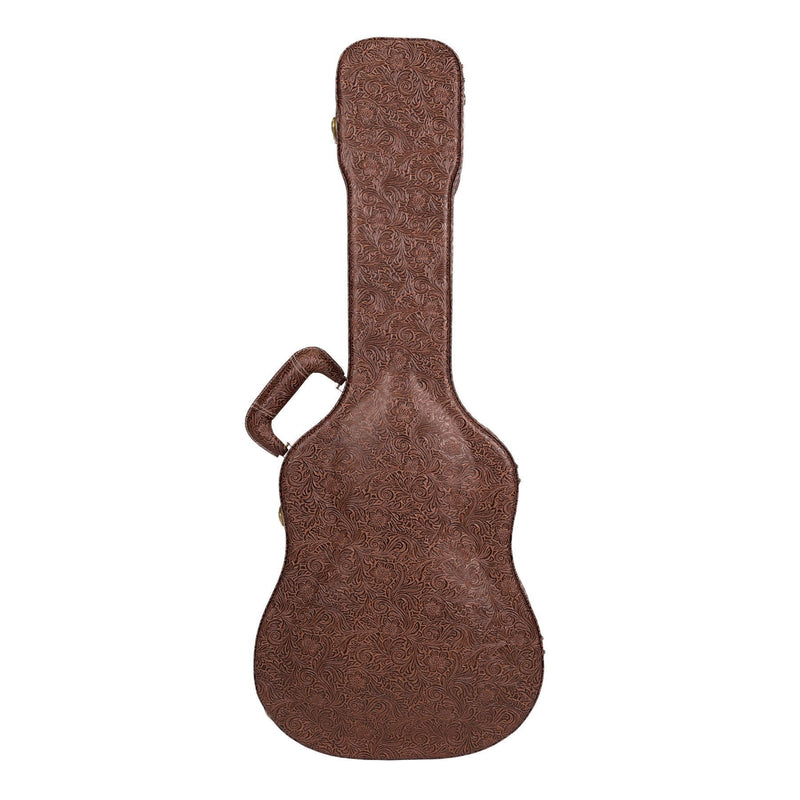 TGC-M44T-PASBRN-Timberidge Deluxe Shaped Mini Acoustic Guitar Hard Case (Paisley Brown)-Living Music