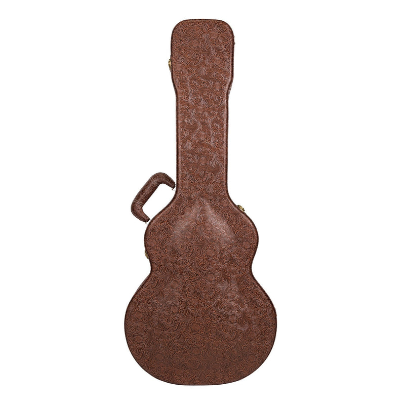 TGC-T44T-PASBRN-Timberidge Deluxe Shaped Traveller Acoustic Guitar Hard Case (Paisley Brown)-Living Music