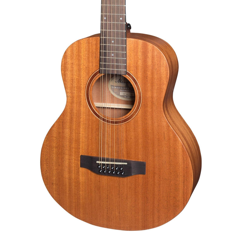 TRT-MM12-NST-Timberidge 'Messenger Series' 12-String Solid Mahogany Top Acoustic-Electric TS-Mini Guitar (Natural Satin)-Living Music