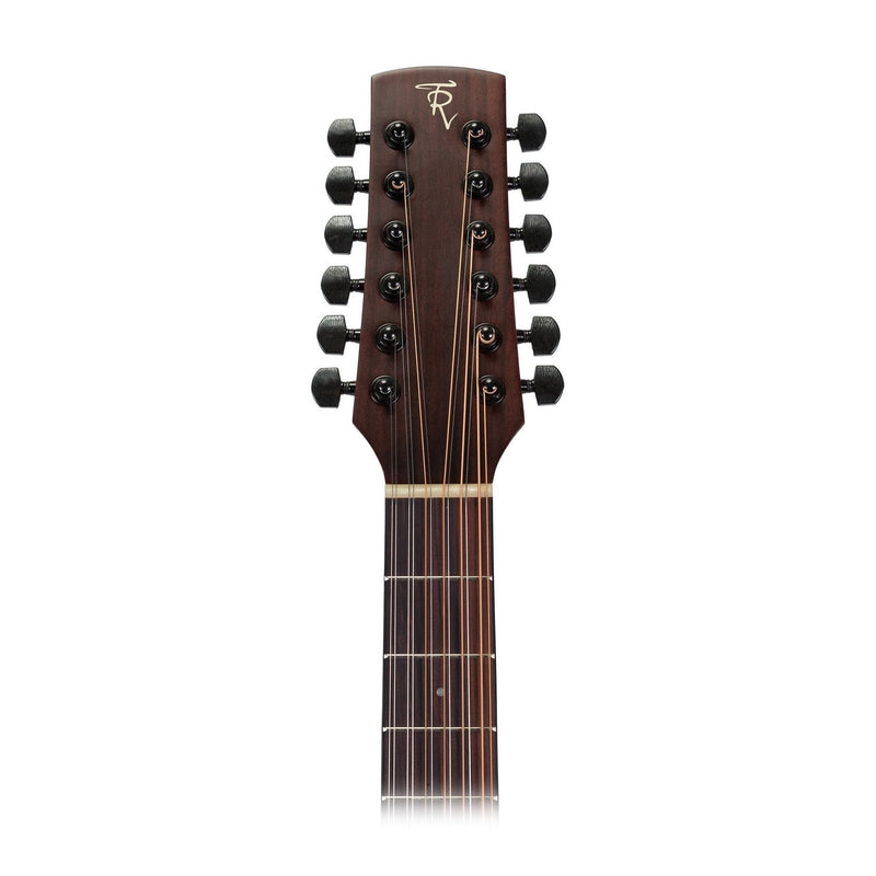 TRFC-MM12L-NST-Timberidge 'Messenger Series' Left Handed 12-String Mahogany Solid Top Acoustic-Electric Small Body Cutaway Guitar (Natural Satin)-Living Music