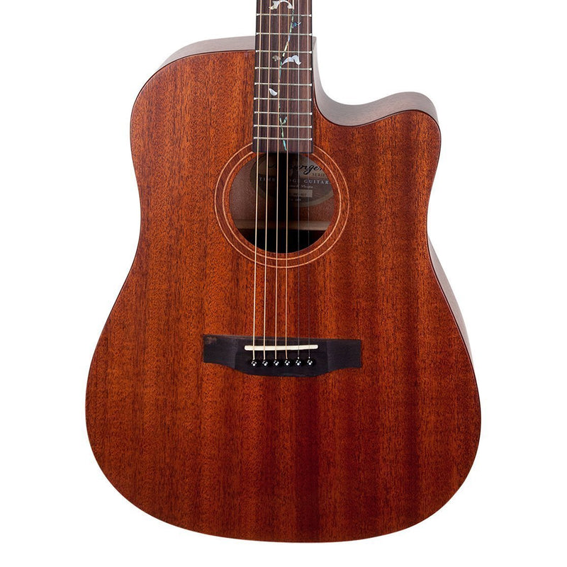 TRC-MMT-NST-Timberidge 'Messenger Series' Mahogany Solid Top Acoustic-Electric Dreadnought Cutaway Guitar with 'Tree of Life' Inlay (Natural Satin)-Living Music