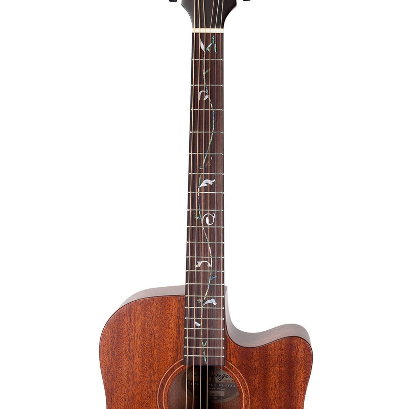 TRC-MMT-NST-Timberidge 'Messenger Series' Mahogany Solid Top Acoustic-Electric Dreadnought Cutaway Guitar with 'Tree of Life' Inlay (Natural Satin)-Living Music