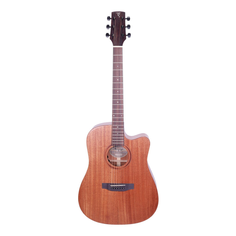 -Timberidge 'Messenger Series' Mahogany Solid Top & Body Acoustic-Electric Dreadnought Cutaway Guitar (Natural Satin)-Living Music