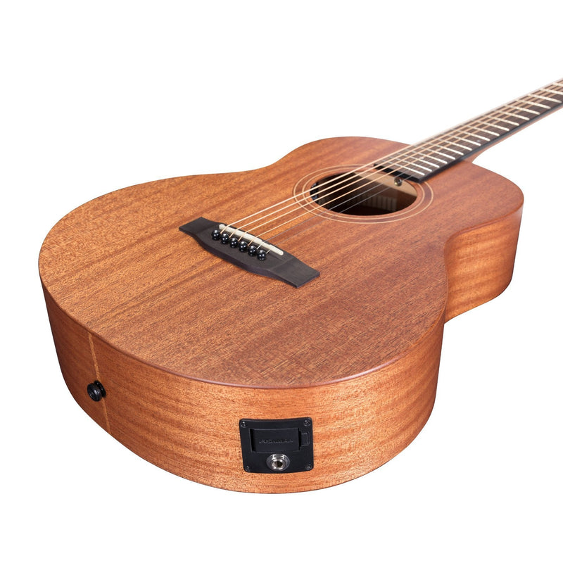 -Timberidge 'Messenger Series' Solid Mahogany Top Acoustic-Electric TS-Mini Guitar (Natural Satin)-Living Music