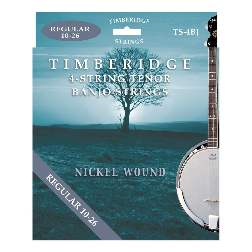 TS-4BJ-Timberidge Regular Tension Nickel Wound 4-String Tenor Banjo Strings (10-26)-Living Music