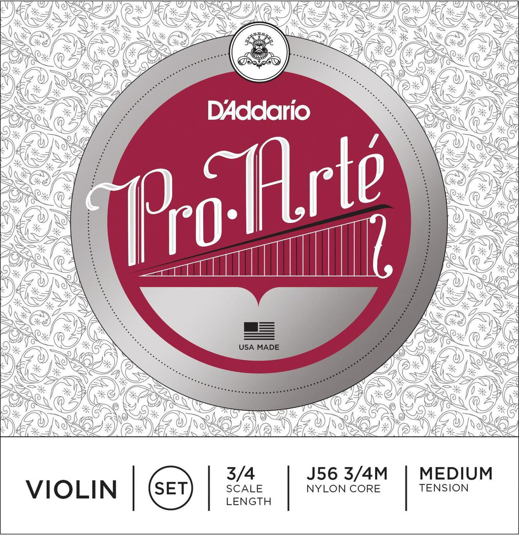 J56 3/4M-D'Aaddario ProArte 3/4 Size Violin String Set (Medium Tension)-Living Music