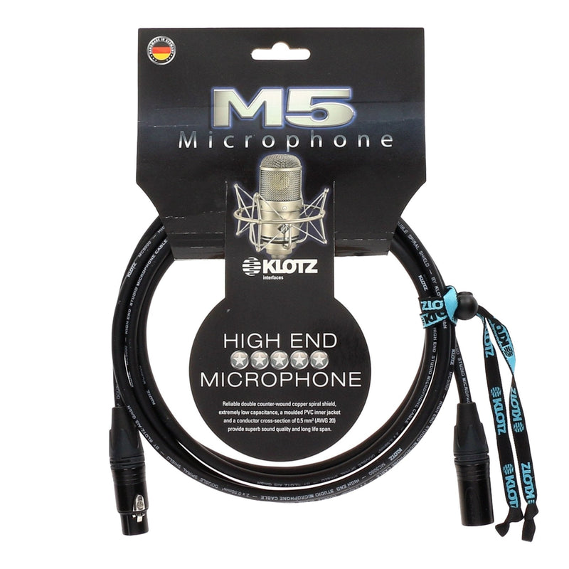 M5FM10-Klotz 'M5' Neutrik XLR Male to XLR Female Microphone Cable (10m)-Living Music